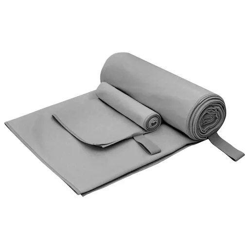 Set de Toallas de Deportes   Gris Oscuro Tela (2 pcs)