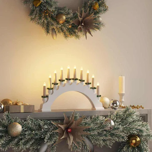 Arco de Velas de Navidad Con 10 Velas LED 47 x 5 x 29 cm