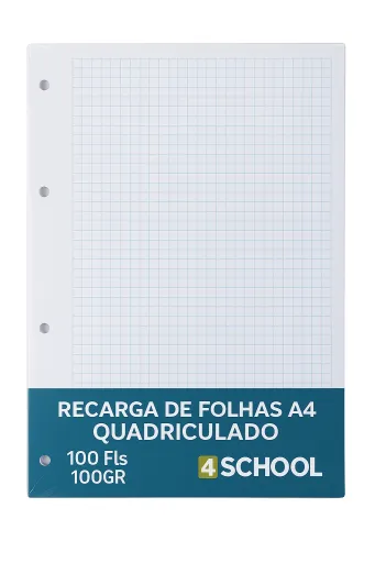 Recambio de Hojas A4 Cuadriculado 100 Hojas 100GR – 4School