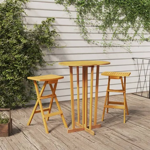 Mesa de Bar Plegable Madera Maciza de Teca 90x65x105 cm
