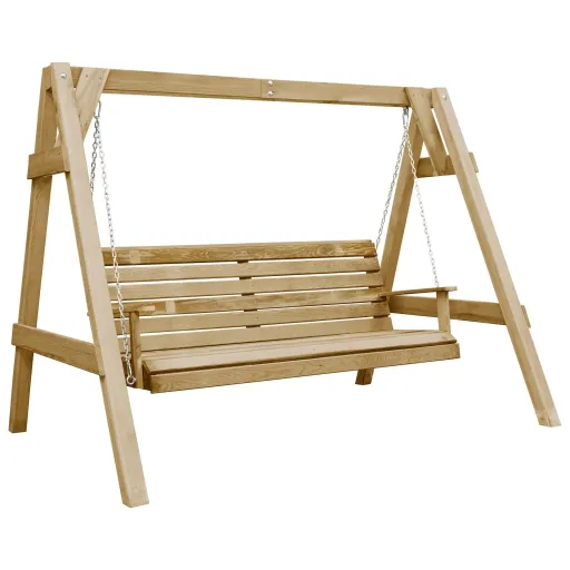 Banco Columpio de Jardín Madera Pino Impregnada 205x150x157 cm