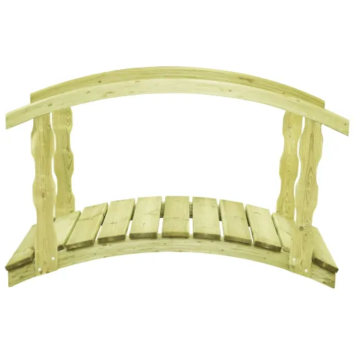 Puente Para Jardín Con Barandilla Madera Pino 170x74x105cm