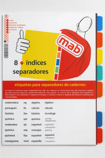 Separador A4 de Polipropileno – 8 Colores – Mab