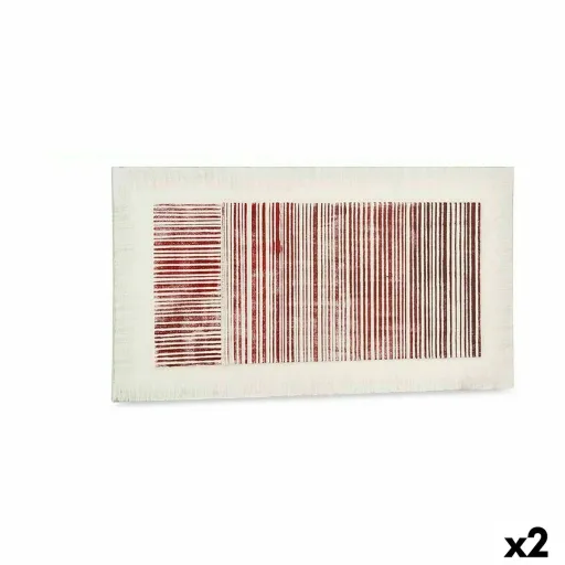 Lienzo Gift Decor Blanco Rosa Rayas Con Relieve 110 x 60 x 2,5 cm (2 Unidades)