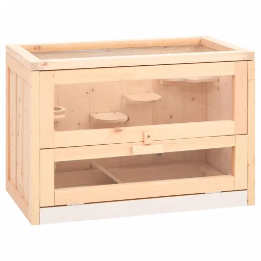 Jaula Para Hámster Madera Maciza Abeto 60x35,5x42 cm