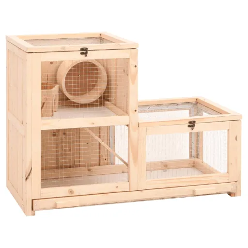 Jaula Para Hámster Madera Maciza Abeto 81x40x60 cm