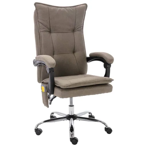 Silla de Oficina de Masaje de Tela Gris Taupé