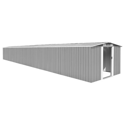 Cobertizo de Jardín Acero Galvanizado Gris 257x990x181 cm