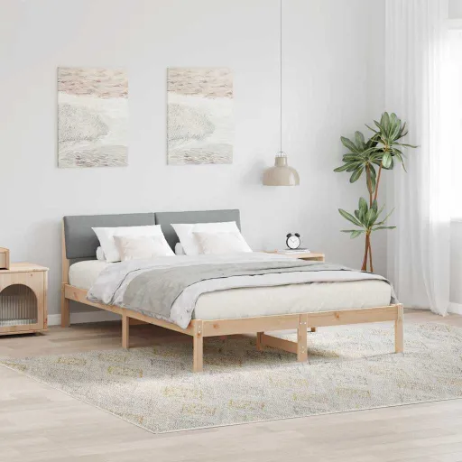 Estructura de Cama Marrón y Gris Claro 160 x 200 cm