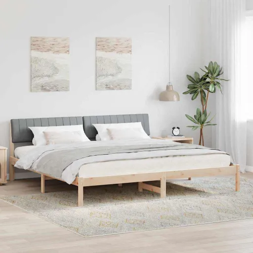 Estructura de Cama Marrón y Gris Claro 160 x 200 cm
