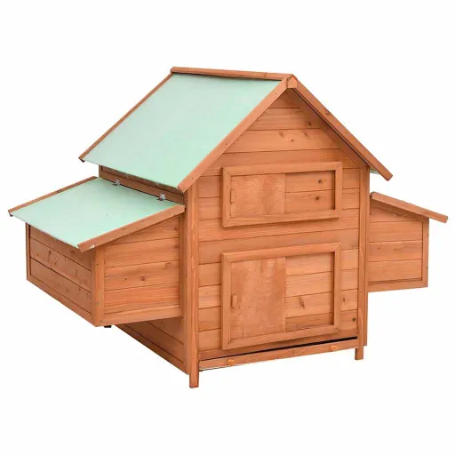 Gallinero de Madera Maciza de Abeto Rojo 150x96x110 cm