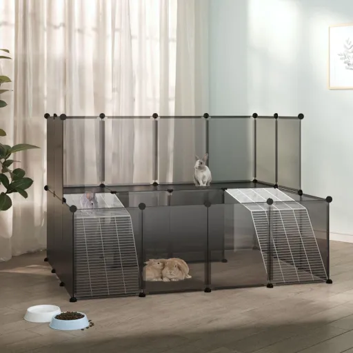 Jaula de Animales Pequeños Negro 143x107x93 cm PP y Acero
