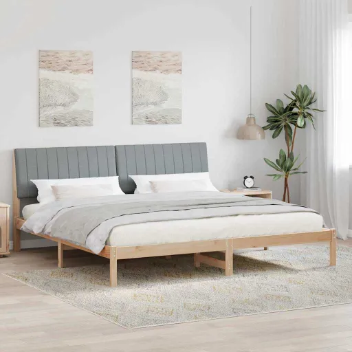 Estructura de Cama Marrón 200 x 200 cm Madera de Pino Macizo