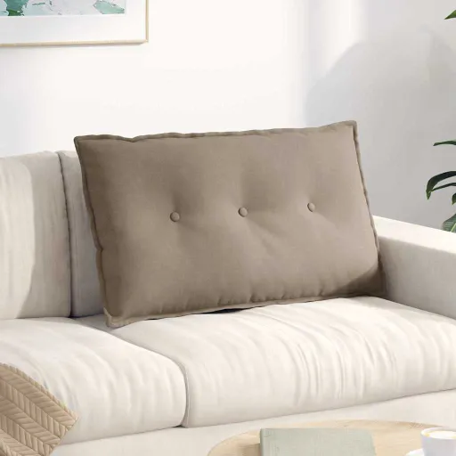 Cojín de Espalda Taupé 80 x 50 cm Tela de Microfibra