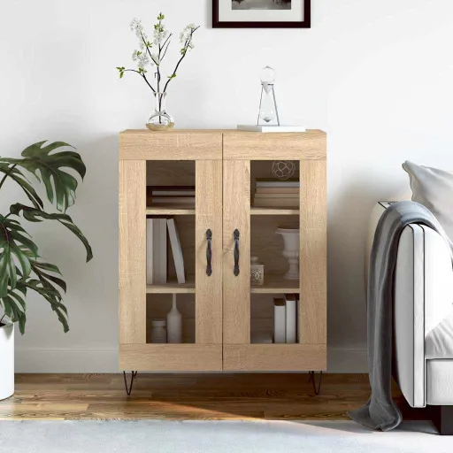 Aparador de Madera de Ingeniería Roble Sonoma 69,5x34x90 cm