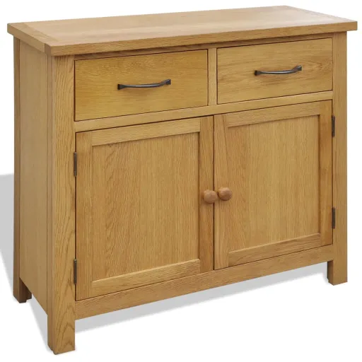 Aparador de Madera Maciza de Roble 90x33,5x83 cm