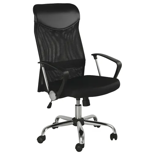 Silla de Oficina Ejecutiva Discovery Negra Con Base Metálica Cromada