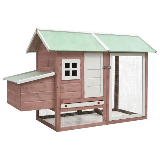 Gallinero Madera Maciza de Pino y Abeto Moca 170x81x110 cm
