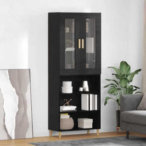Aparador Alto Roble Negro 69,5 x 34 x 180 cm