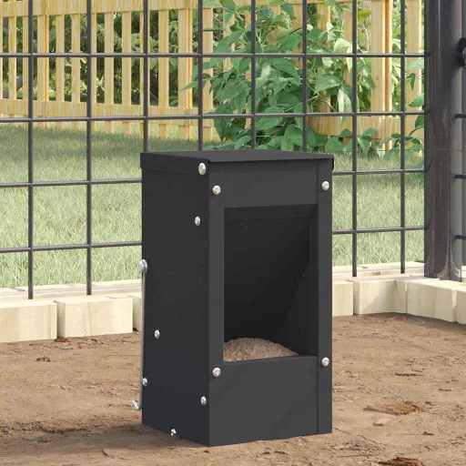 Comedero Para Conejos Negro 12,5 x 12,5 x 25 cm