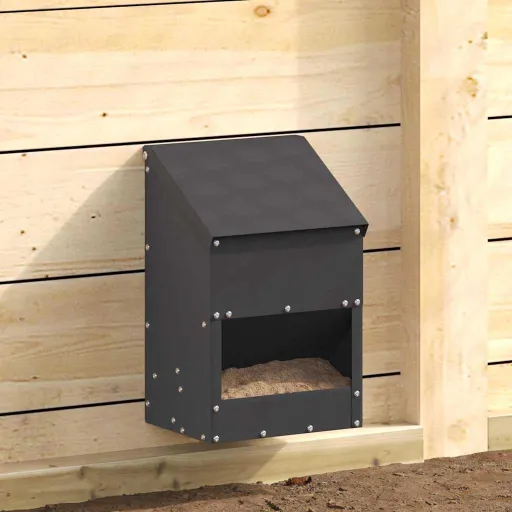 Comedero Para Pollos Negro 21 x 16 x 33 cm