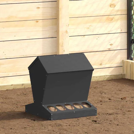 Comedero Para Pollos Negro 40 x 40 x 45 cm
