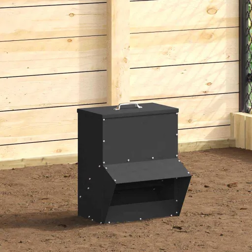 Comedero Para Pollos Negro 20 x 25 x 35 cm