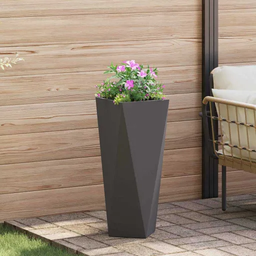 Jardinera Negro 30 x 30 x 75 cm Acero