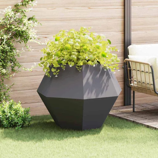 Jardinera Negro 100 x 100 x 80 cm Acero
