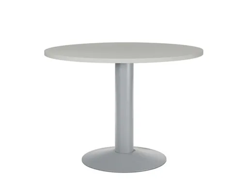 Mesa de Reunion Rocada Meeting 3005at02 Estructura Columna Acero Gris Tablero Madera Gris 100 cm Diametro
