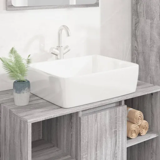 Lavabo Rectangular de Cerámica Blanco 48x37x13 cm