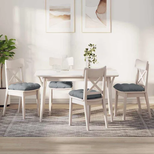 Cojines Para Asiento   Gris Claro 40 x 40 x 12 cm Tela (4 pcs)