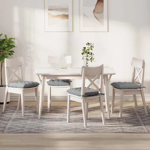 Cojines Para Asiento   Gris Claro 40 x 40 x 6 cm Tela (4 pcs)
