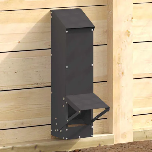 Comedero Para Pollos Negro 13 x 12 x 51 cm