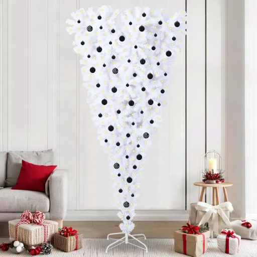Árbol de Navidad Artificial Con 300 LED 240 cm PVC y Acero