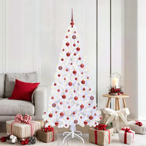 Árbol de Navidad Artificial Con 300 LED 180 cm PVC y Acero