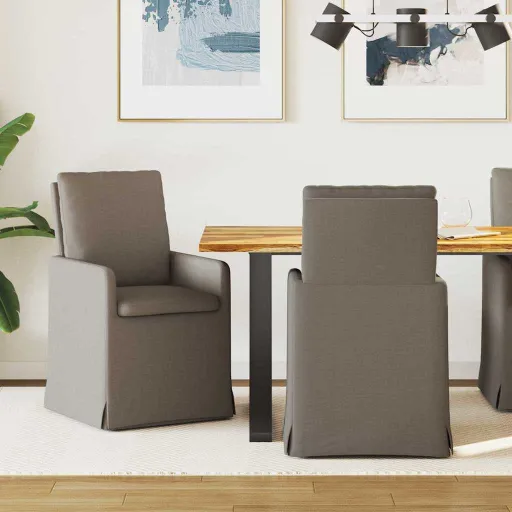 Sillas de Comedor   Gris Claro 57 x 67 x 98 cm Lino (2 pcs)
