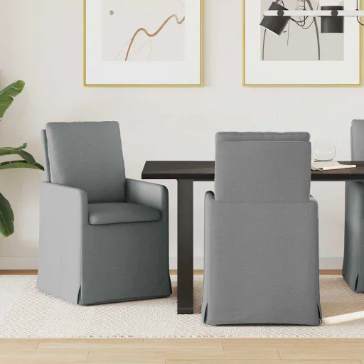Sillas de Comedor   Gris Claro 57 x 67 x 98 cm Tela (2 pcs)