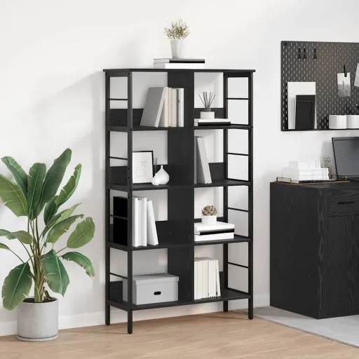 Estante de Libros Roble Negro 82 x 32 x 144,5 cm