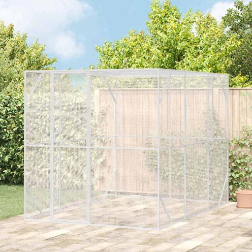 Jaula Para Aves Antracita 210 x 304 x 213 cm Acero Galvanizado