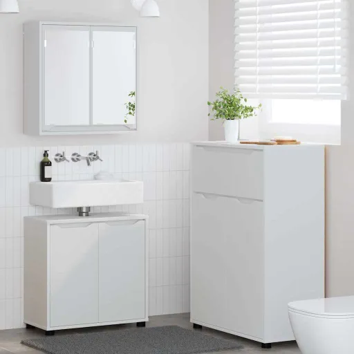 Juego de Muebles de Baño Con Cajón   Madera Contrachapada (3 pcs)