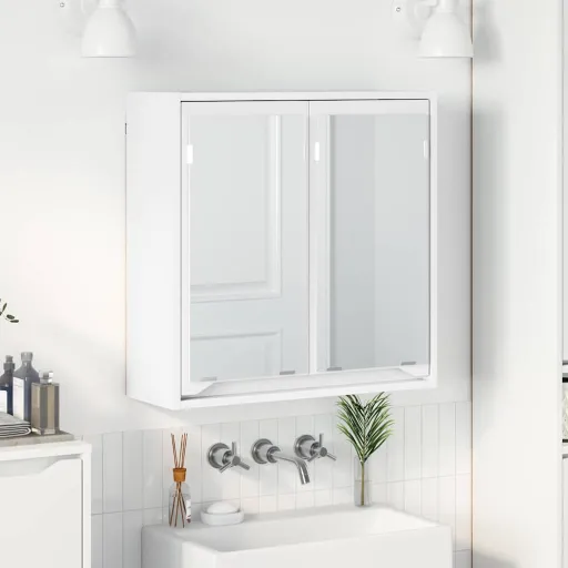 Armario Con Espejo de Baño 60 x 20 x 60 cm Madera Contrachapada