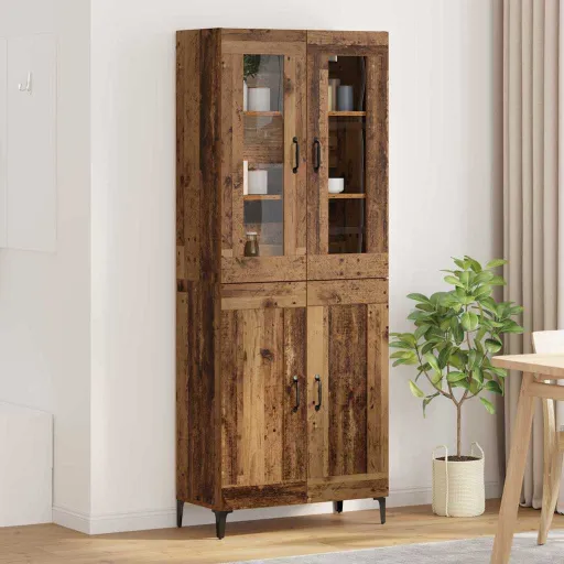 Aparador Alto Madera Envejecida 69,5 x 34 x 180 cm