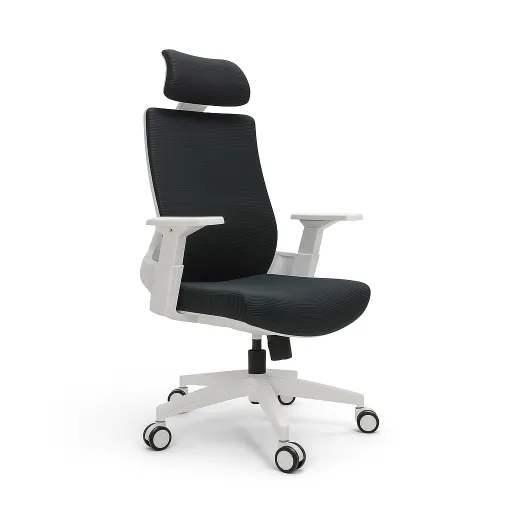 Silla Ejecutiva Luanda White Gris Oscuro y Negro