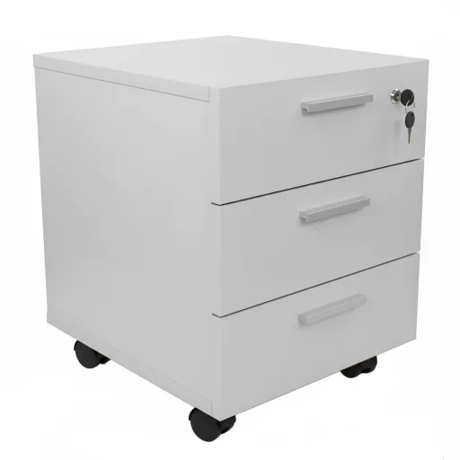 Cajonera Riva 3 Cajones Con Cerradura Gris 380x470x535mm