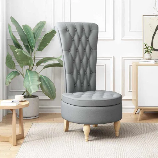 Silla de Estilo Zueco Gris Claro 56,5 x 70 x 110 cm Tela