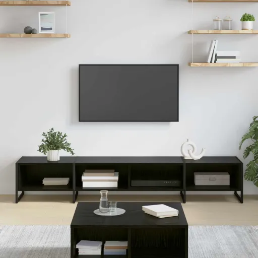 Gabinete de TV Roble Negro 170.5 x 36 x 30.5 cm
