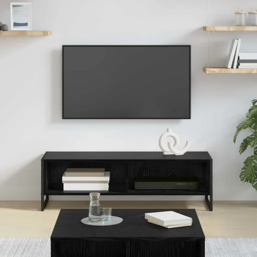 Gabinete de TV Roble Negro 100 x 36.5 x 30.5 cm