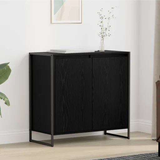 Armario Auxiliar Roble Negro 79 x 36 x 75 cm