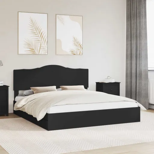 Cama Con Almacenamiento Negro 180 x 200 cm Madera de Ingeniería